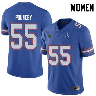 Women's Florida Gators #55 Mike Pouncey NCAA Jordan Brand Royal Authentic Stitched College Football Jersey HIJ1762HG